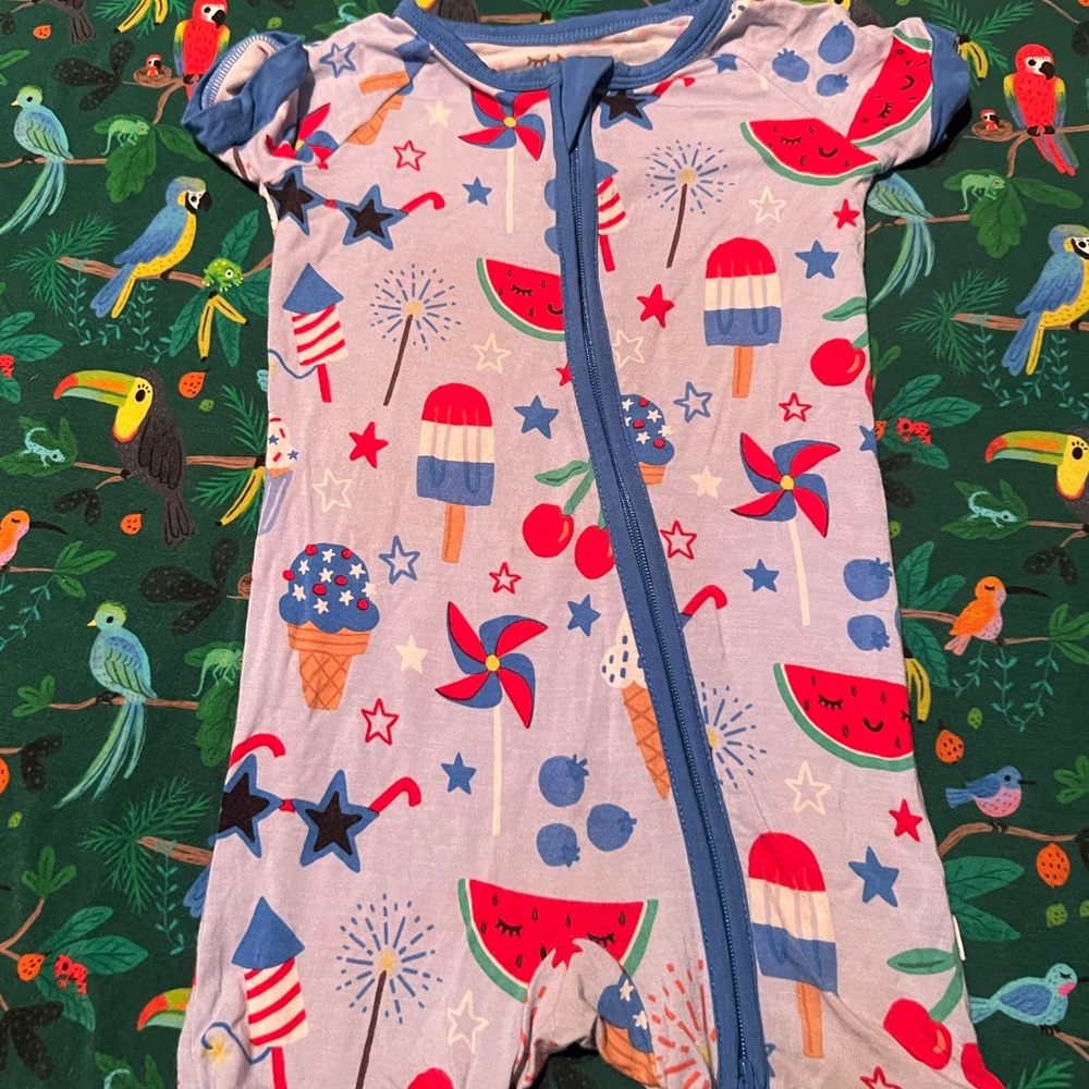 Little Sleepies Blue and Red Kids One Piece